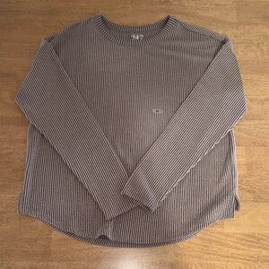 Maurices Taupe Ribbed Long Sleeve Top